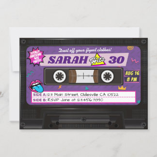 Totally Phantastischen 90er Cassette Birthday Part Einladung
