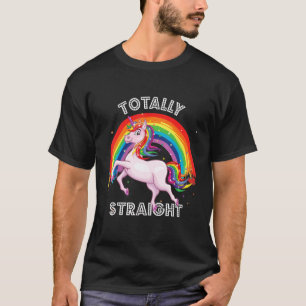 Totally Straight Gay Unicorn Rainbow Pride Lesbian T-Shirt