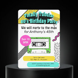 Totally Tubular 80er Geburtstagsparty Einladung