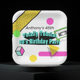 Totally Tubular 80er Geburtstagsparty Pappteller