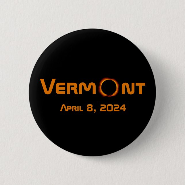 Totally Vermont 2024 Solar Eclipse Button (Vorderseite)