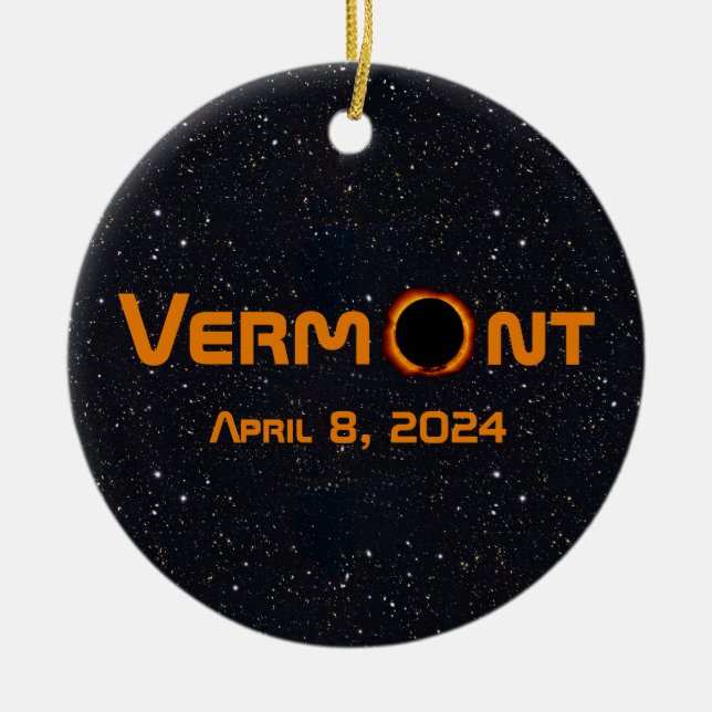 Totally Vermont 2024 Solar Eclipse Keramik Ornament (Vorne)