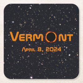 Totally Vermont 2024 Solar Eclipse Rechteckiger Pappuntersetzer