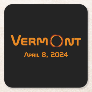 Totally Vermont 2024 Solar Eclipse Rechteckiger Pappuntersetzer