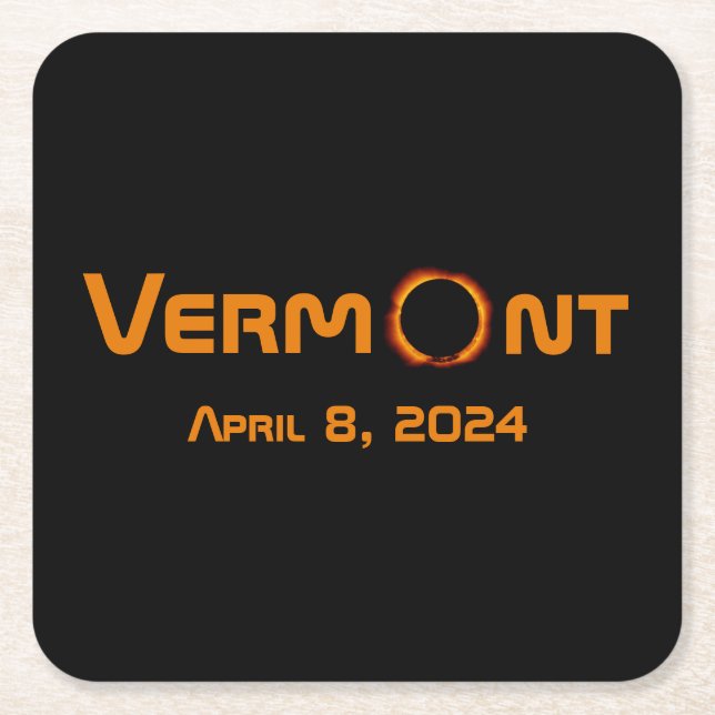 Totally Vermont 2024 Solar Eclipse Rechteckiger Pappuntersetzer (Vorderseite)