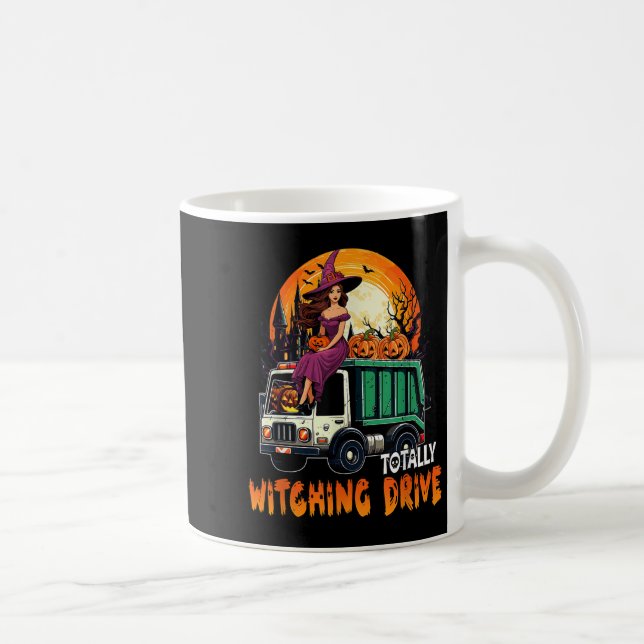 Totally Witching Drive Niedlich Hexe auf Garbage T Kaffeetasse (Rechts)