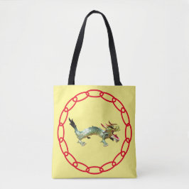 Totbeutel - Drache und Schatten mit roter Kette Tasche