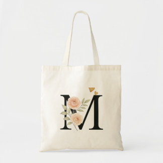 Totbeutel für Floral Monogramm - Brief Tragetasche