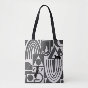 Totbeutel Katzen Schwarze und Weiße Kunstkatzen Tasche