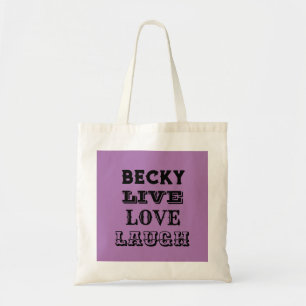 Totbeutel LIVE LAUGH LIEBE NAME LILA Tragetasche