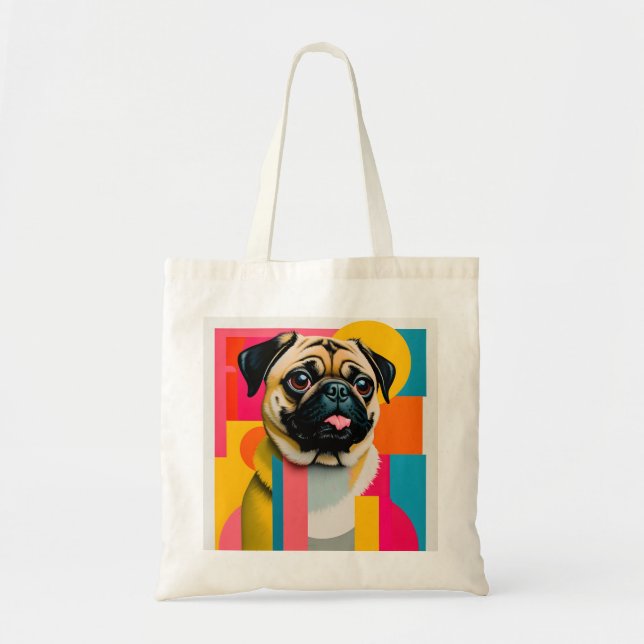 Totbeutel mit Mops-Design Tragetasche (Vorne)