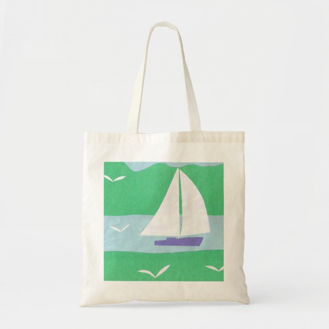 Totbeutel mit Sailboat Design Tragetasche (Vorne)