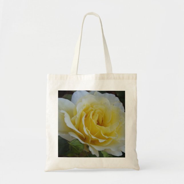 Totbeutel mit weißer und gelber Rose Tragetasche (Vorne)