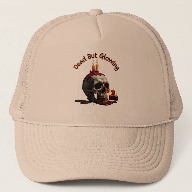 Tote aber strahlende LKWs Hat-Día de los Muertos Truckerkappe (Vorderseite)