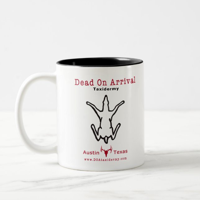 Tote auf Ankunfts-Tasse Zweifarbige Tasse (Links)