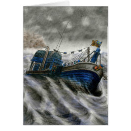 Tote Augen-Karte mit Boot in der Farbe, Vannak