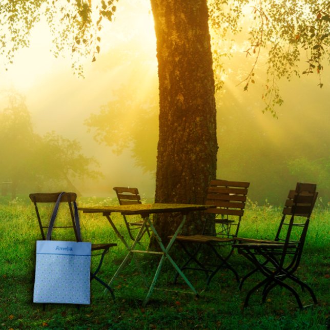 Tote Bag С ute Blueberry aquarelle motif nom bleu (Créateur téléchargé)