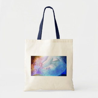 TOTE BAG 異次元の世界で泳ぐイルカとクジラ　  ラージトートバッグ