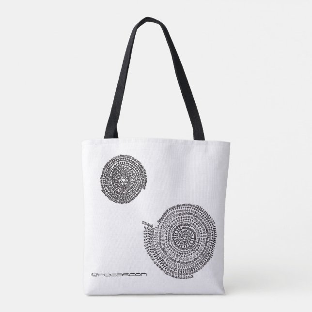 TOTE BAG 白地に「縁結曼荼羅」と象 (Dos)