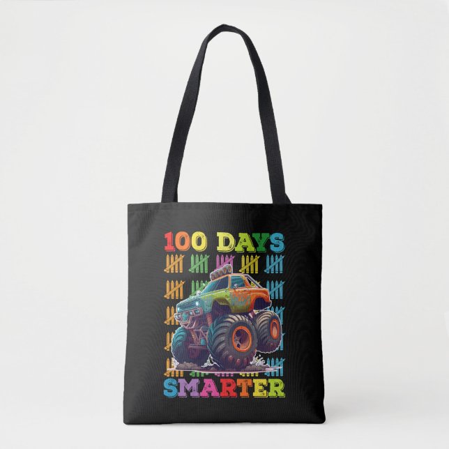 Tote Bag 100 Jours Camion Monster Smarter 100e jour École (Devant)
