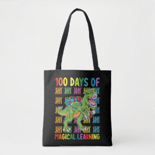 Tote Bag 100 jours d'apprentissage magique École de dinosau