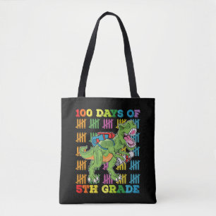 Tote Bag 100 jours de T Rex dinosaure de 5e année scolaire