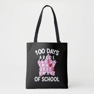 Tote Bag 100 jours d'école Alphabet 100ème jour Enseignant