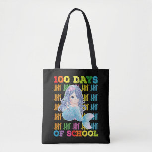 Tote Bag 100 Jours D'école Sirène Enseignant Élève