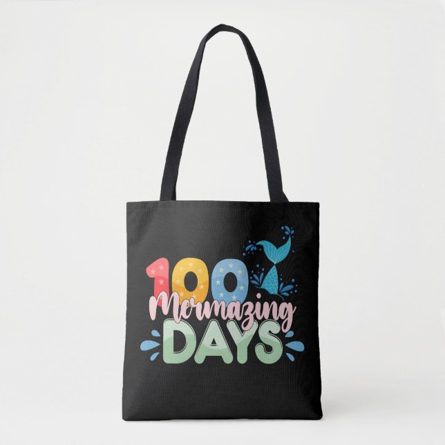 Tote Bag 100 Jours merveilleux 100e Jour de l'école Sirène (Devant)