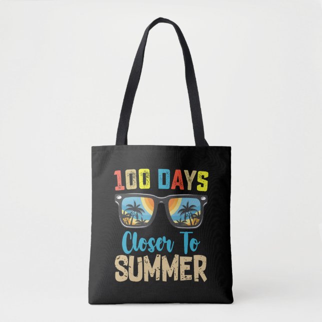 Tote Bag 100 Jours Plus Près De L'École De Vacances D'Été (Devant)