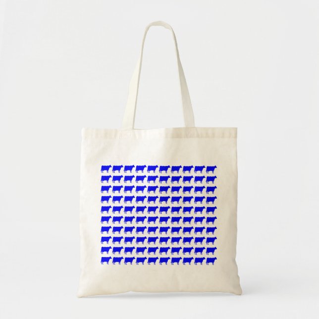 Tote Bag 100 vaches - Bleu (Devant)