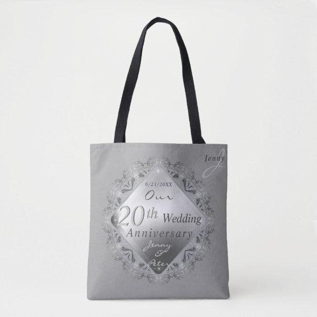 Tote Bag 10,11,20ème, 25ème, 70ème anniversaire de Mariage (Devant)