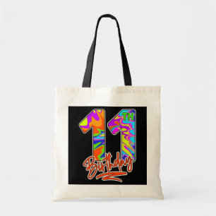 Tote Bag 11e anniversaire 11 ans garçon fille Tie Dye Party