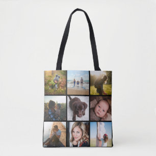 Tote Bag 12 Carré Photo Collage ou Instagram Photo
