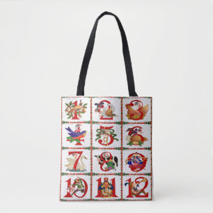 Tote Bag 12 Jours De Décolletage De Noël Imprimer