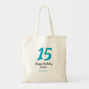 Tote Bag 15e anniversaire quiencenera ajouter date année te