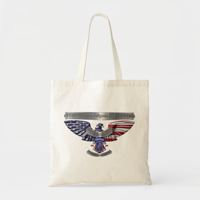 Tote Bag 173e Airborne "Fière d'avoir servi" (Devant)