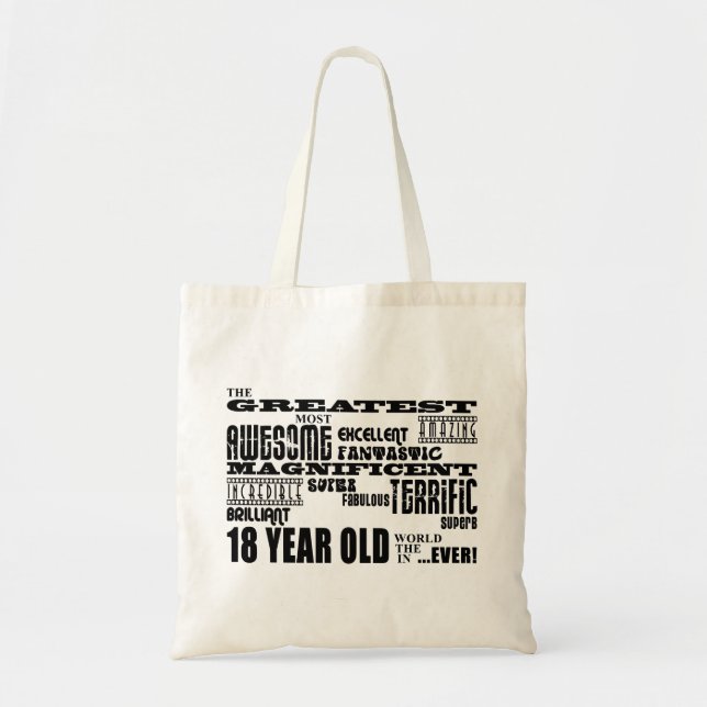 Tote Bag 18èmes ans de fête d'anniversaire d'amusement (Devant)