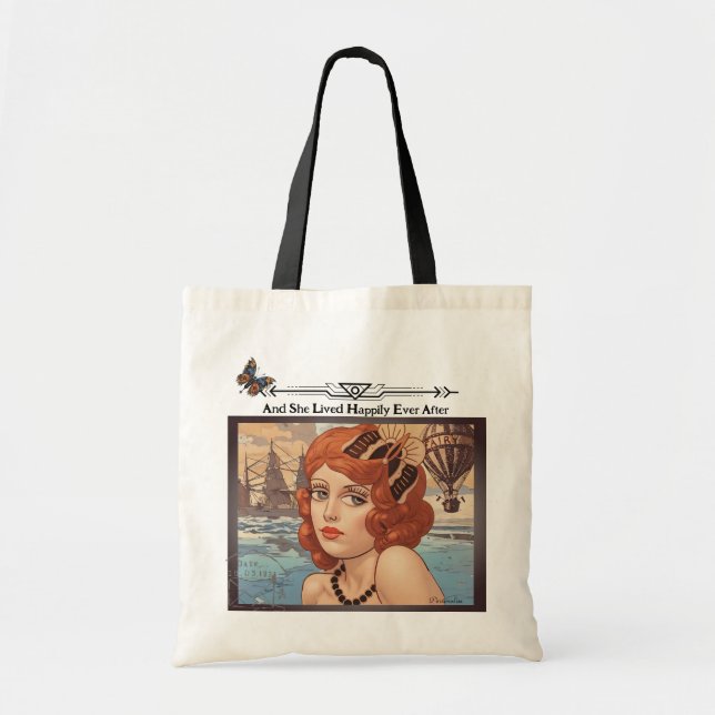 Tote Bag 1920 Femme Nautique Joyeuse Jamais après Citation (Devant)