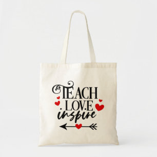 Tote Bag 1/2 Enseigner l'amour Inspirer Chemise maternelle