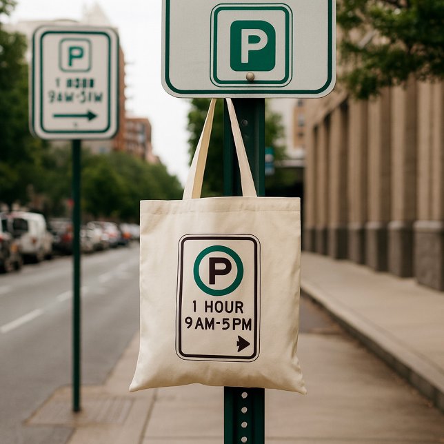 Tote Bag 1 Heure De Parking Pour Zones De Parking Contrôlée (Créateur téléchargé)