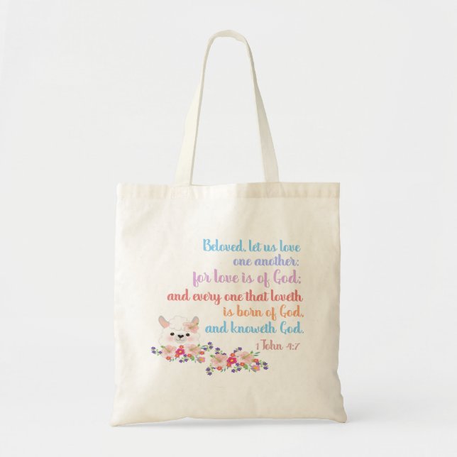Tote Bag 1Jean4:7 Verset biblique (Devant)