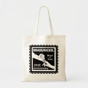 Tote Bag 21e anniversaire mariage laiton nickel traditionne
