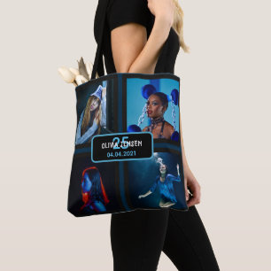 Tote Bag 25e anniversaire noir photo collage femme carrosse