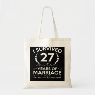 Tote Bag 27e anniversaire Mariage Cadeaux Couples Mari Wif