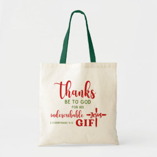 Tote Bag 2 Corinthiens 9:15 Merci à Dieu Ecriture