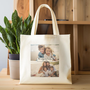 Tote Bag 2 Photo Collage Nom de famille - Photos horizontal