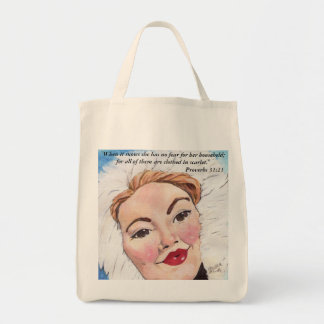 Tote Bag 31:21 rouge de proverbes de Frost