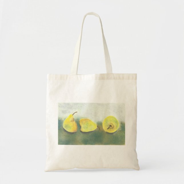 Tote Bag 3 poires jaune et verte (Devant)