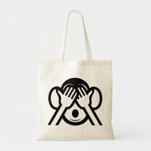 Tote Bag 3 Singes Sages Mizaru 見 ざ る Ne Voir AUCUN Emoji Ma